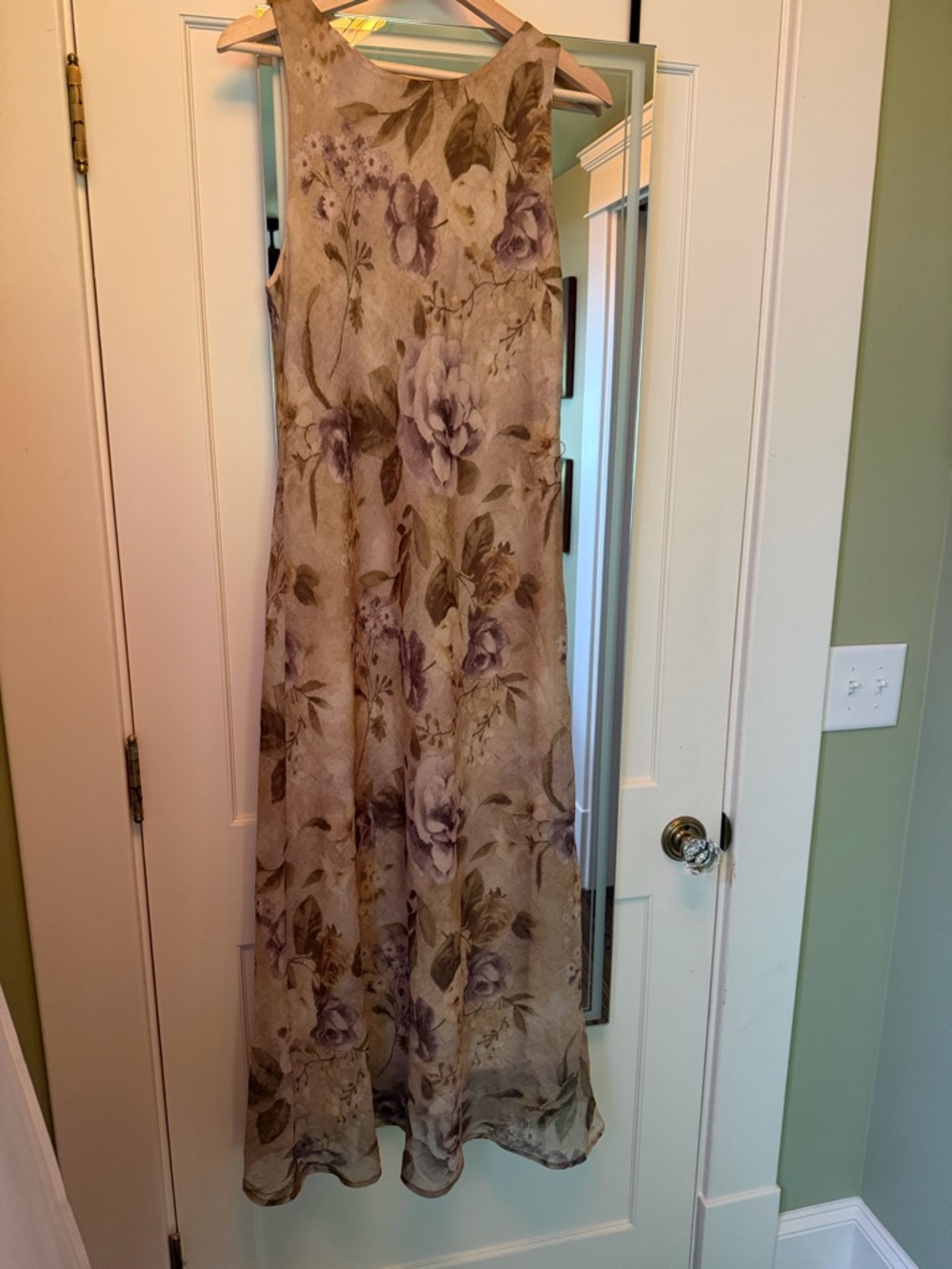 Connected Apparel Purple Floral Tea Length Dress